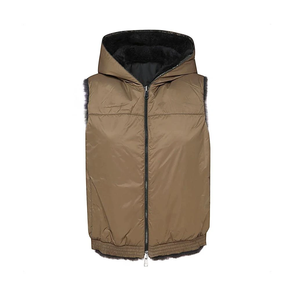 商品Brunello Cucinelli|Brunello Cucinelli Reversible Zip-Up Hooded Gilet,价格¥31623,第2张图片详细描述