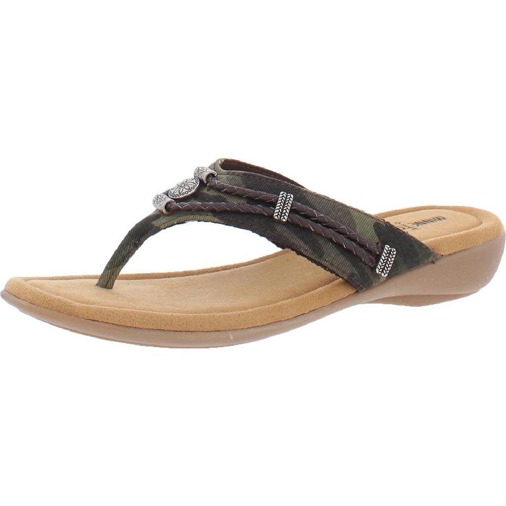 Minnetonka Womens Sliverthorne Canvas Thong Flat Sandals商品第5张图片规格展示