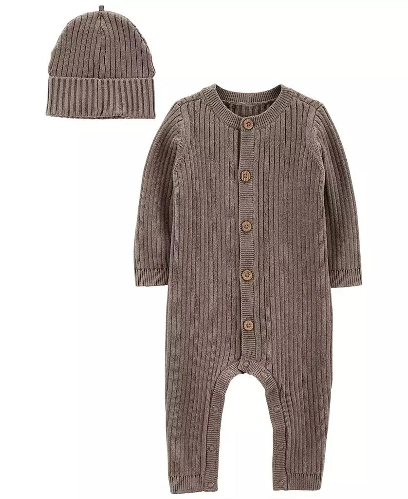 商品Carter's|Baby Boys and Baby Girls Sweater Jumpsuit and Cap, 2 Piece Set,价格¥153,第1张图片