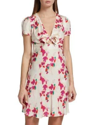 商品ba&sh|Elita Floral Jacquard Tie Front Mini Dress,价格¥1036,第1张图片