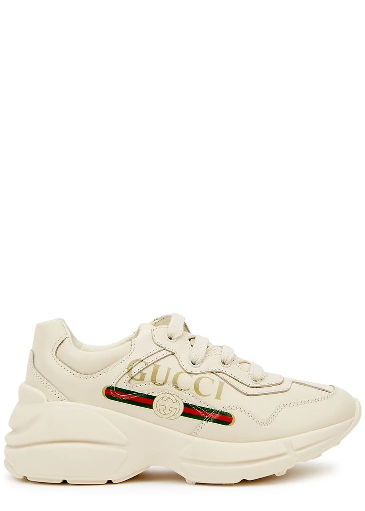 商品Gucci|KIDS Rhyton ecru leather sneakers,价格¥4076,第1张图片