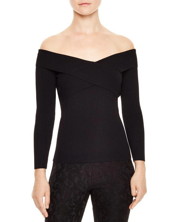商品Sandro|Jova Crisscross-Front Off-the-Shoulder Sweater,价格¥778,第1张图片