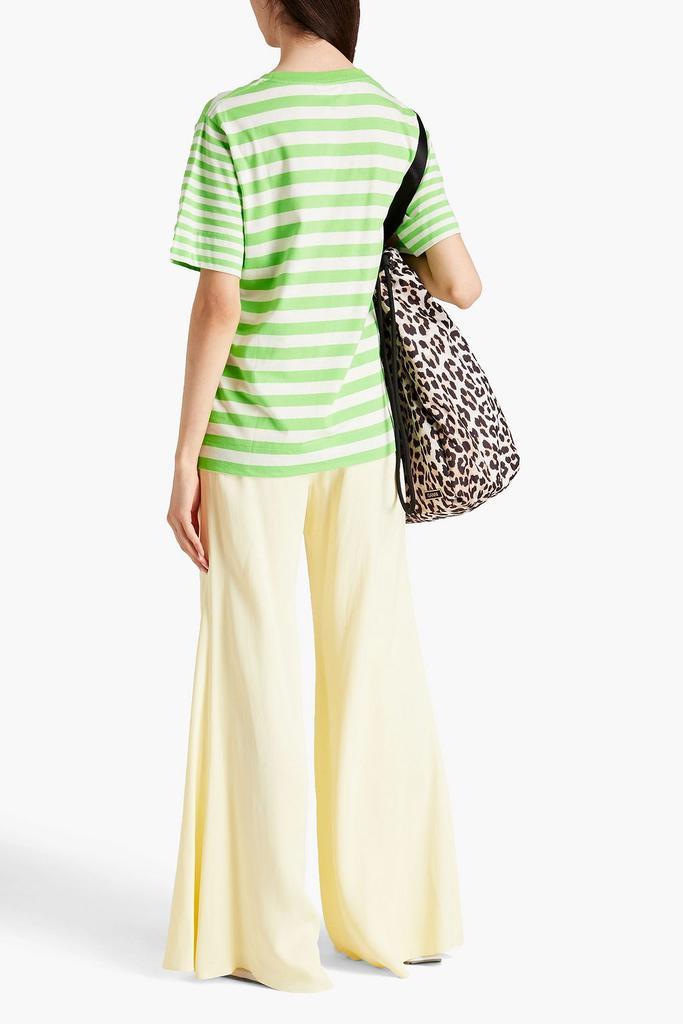 商品Ganni|Striped organic cotton-jersey T-shirt,价格¥310,第1张图片