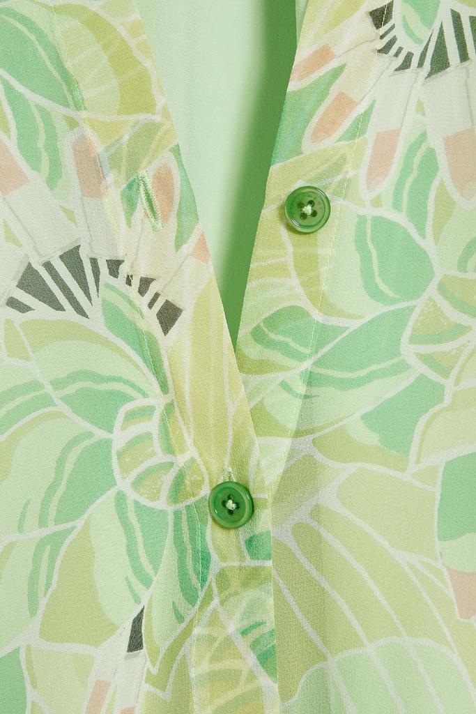 Haelee belted floral-print silk-chiffon midi shirt dress商品第2张图片规格展示