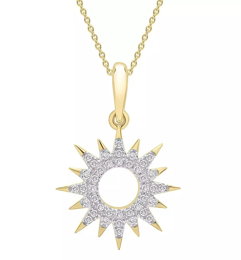 商品Wrapped|Diamond Sun Pendant Necklace (1/10 ct. t.w.) in 14k Gold Created for Macy's (Also available in Black Diamond),价格¥3403,第1张图片