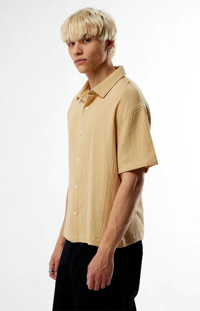 Tan Cropped Boxy Gauze Camp Shirt 商品
