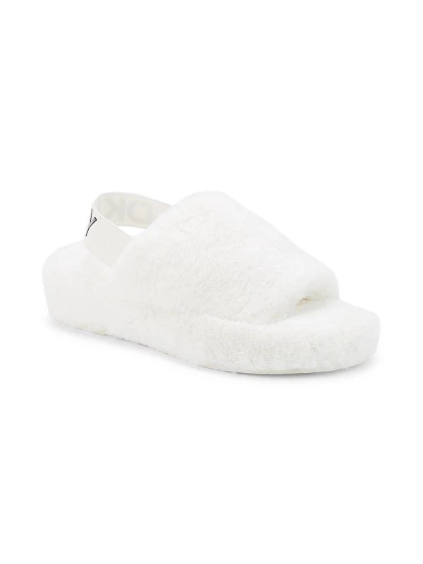 商品DKNY|Zeynep Faux Fur Slingback Flat Slippers,价格¥113,第2张图片详细描述