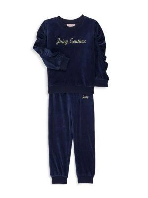 商品Juicy Couture|Little Girl's 2-Piece Velour Logo Sweatshirt & Pants Set,价格¥150,第1张图片