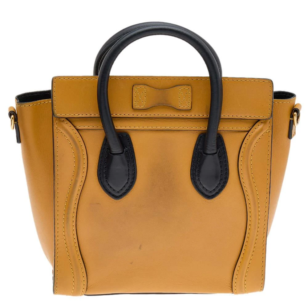 商品[二手商品] Celine|Celine Yellow/Black Leather Nano Luggage Tote,价格¥5622,第4张图片详细描述