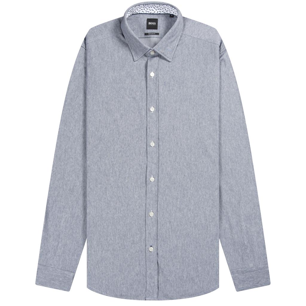 HUGO BOSS Jersey Slim Fit Shirt Blue/Grey商品第1张图片规格展示