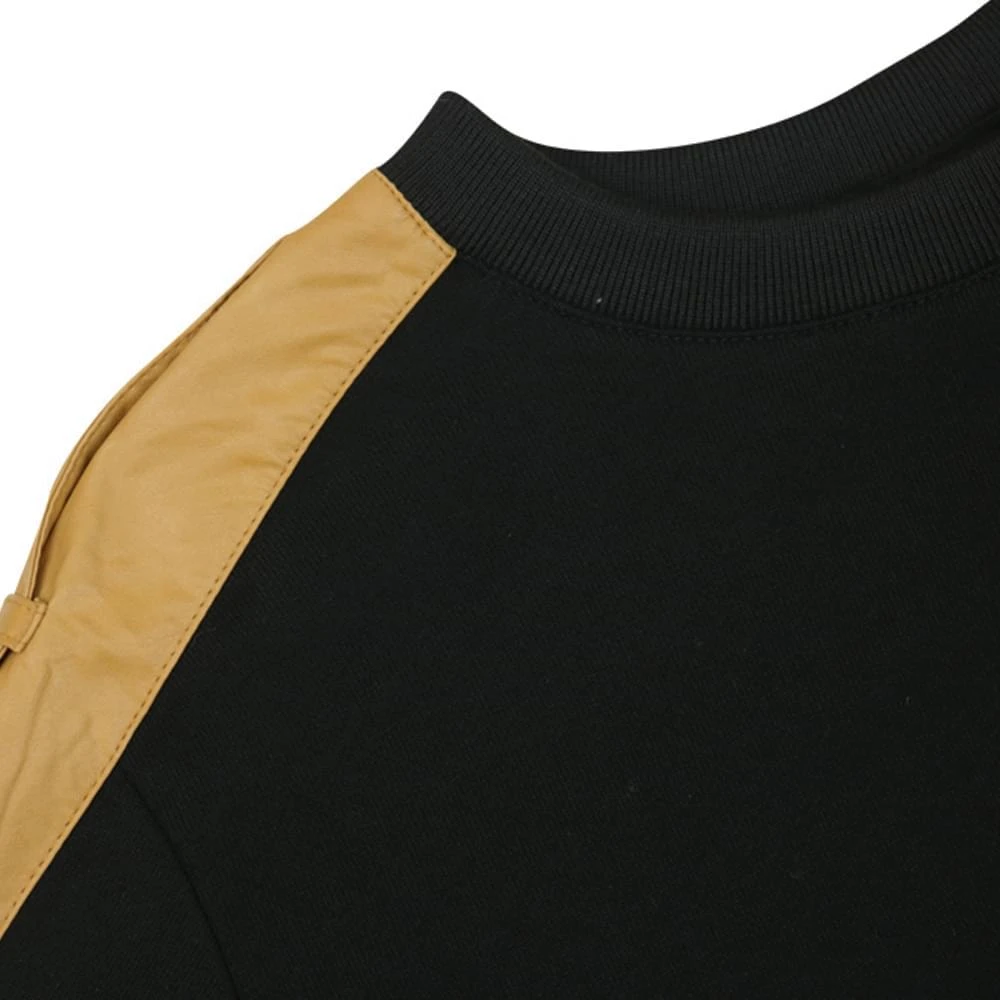 商品Fun & Fun|Black & Tan Leather Sweatshirt,价格¥148,第3张图片详细描述