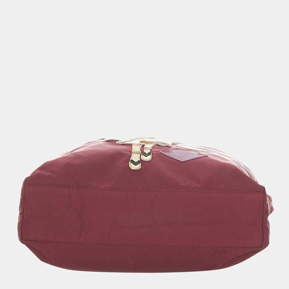 商品[二手商品] Prada|  Prada Burgundy Tessuto Robot Tote Bag,价格¥3088,第4张图片详细描述