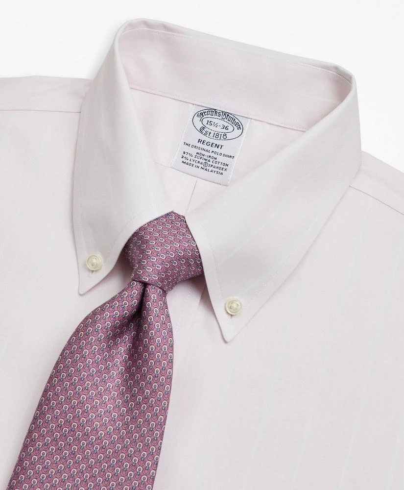 商品Brooks Brothers|Stretch Regent Regular-Fit Dress Shirt, Non-Iron Pinstripe,价格¥314,第2张图片详细描述