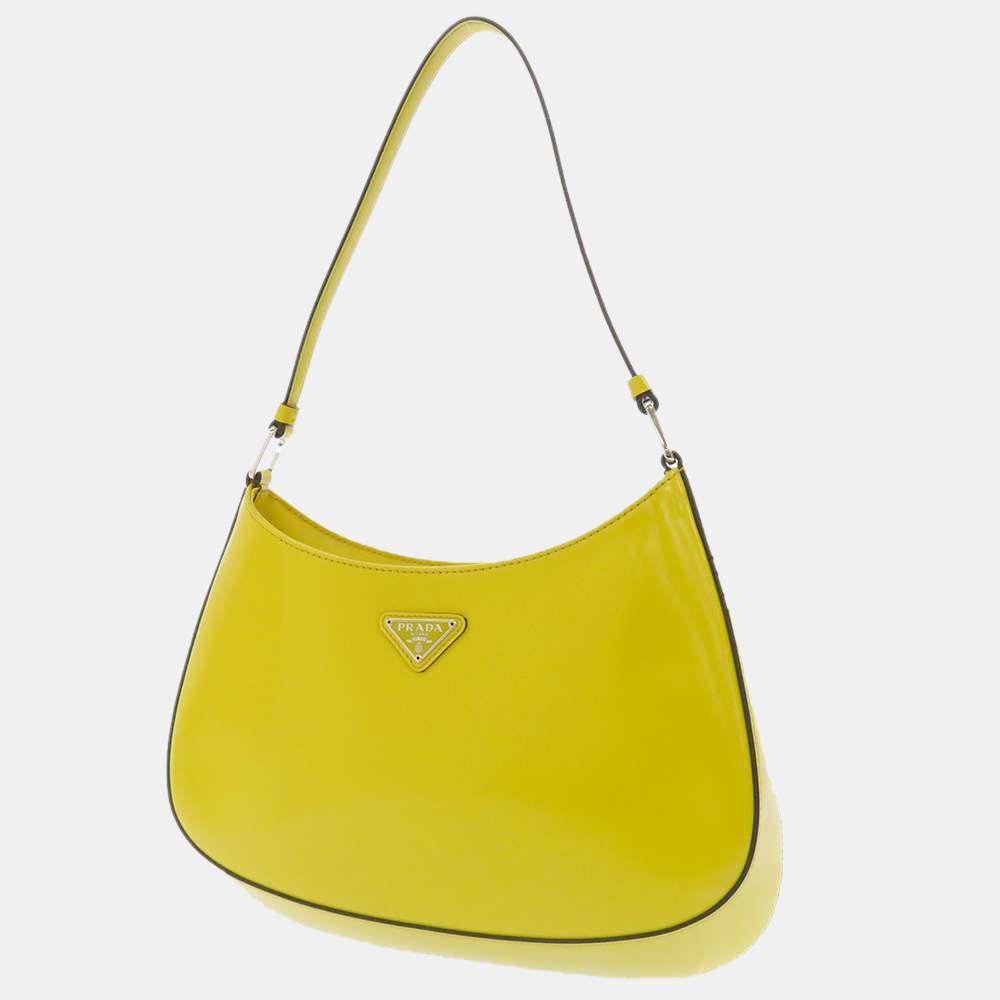 Prada Yellow Leather Cleo Shoulder Bag商品第1张图片规格展示