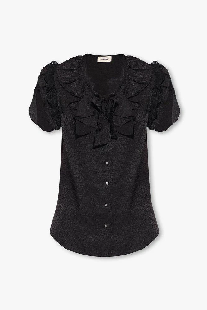 商品Zadig&Voltaire|Zadig & Voltaire Tober Ruffle Short-Sleeved Top,价格¥1910,第1张图片