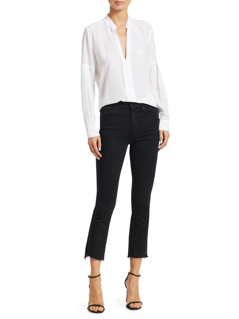 商品MOTHER|The Insider Mid-Rise Frayed Step-Hem Stretch Crop Jeans,价格¥1698,第2张图片详细描述