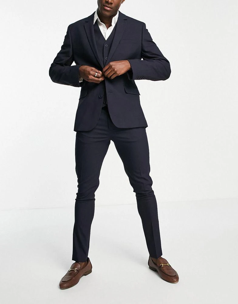 商品ASOS|ASOS DESIGN skinny suit trousers in navy,价格¥179,第4张图片详细描述