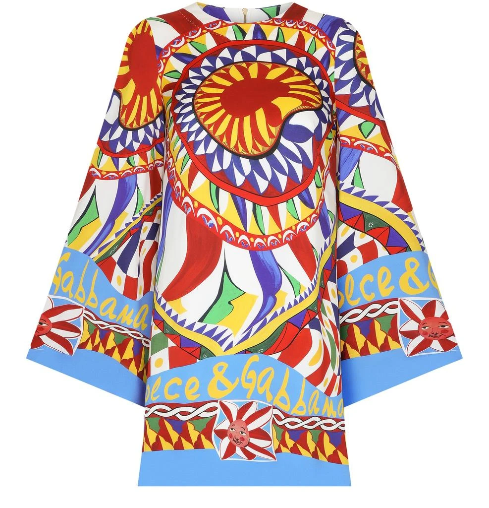 商品Dolce & Gabbana|短款查米尤斯绉缎连衣裙,价格¥17864,第1张图片