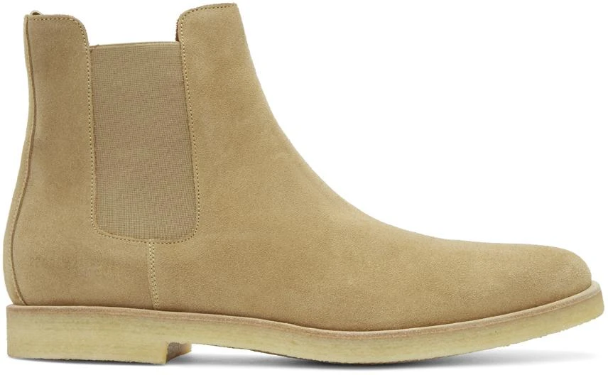 商品Common Projects|Beige Suede Chelsea Boots,价格¥2448,第1张图片
