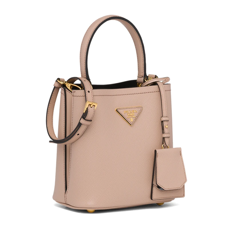 PRADA/普拉达 22新款 Panier系列 女士小号粉色saffiano皮革金色徽标磁扣拆卸肩带皮革手柄单肩手提斜挎包1BA217_2ERX_F0UDW_V_OOO 商品