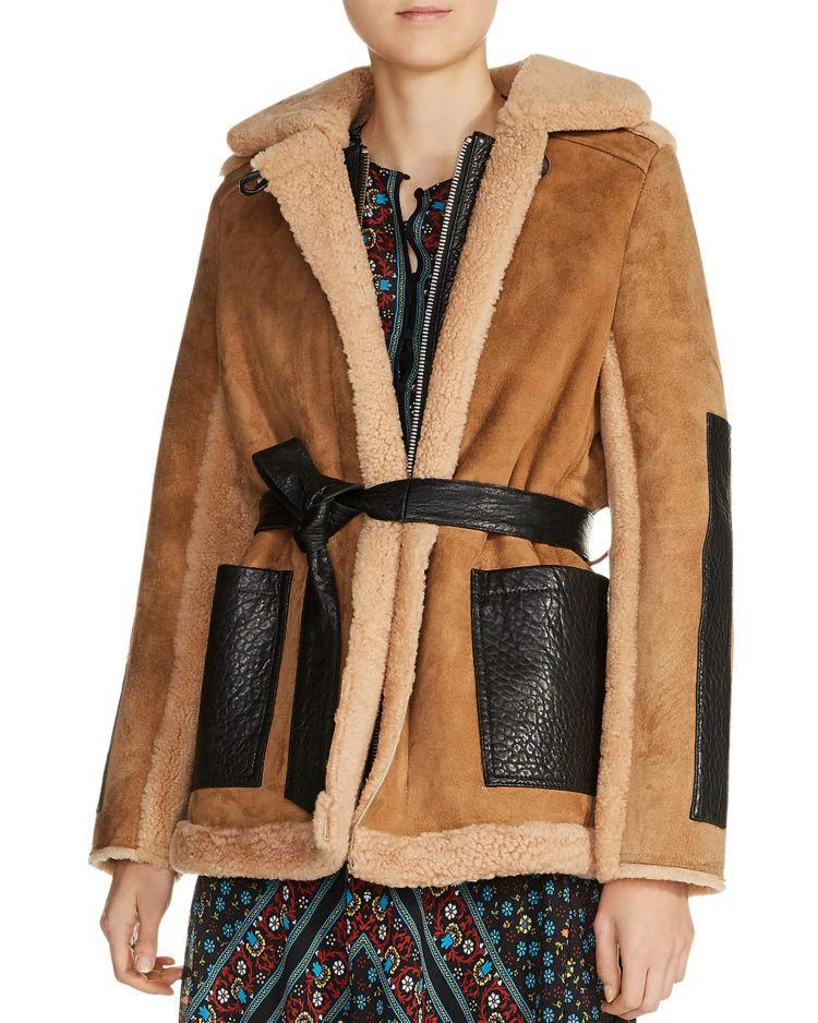 商品Maje|Gulen Real Lamb Shearling Coat,价格¥10660,第1张图片