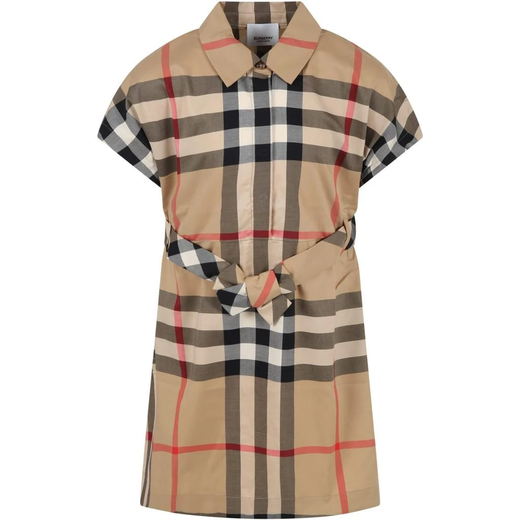 商品[国内直发] Burberry|【6Y码】女童Burberry Beige Dress For Girl,价格¥2019,第1张图片