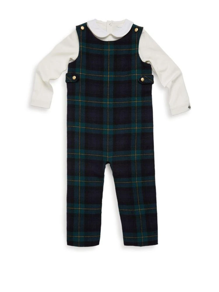 商品Ralph Lauren|Baby's Two-Piece Overall Plaid Set,价格¥419,第1张图片