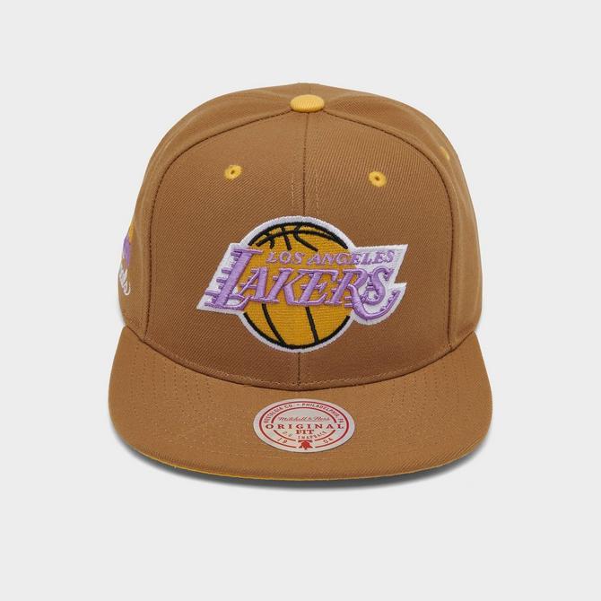 商品Mitchell and Ness|Mitchell & Ness Los Angeles Lakers NBA Wheat Hardwood Classics Snapback Hat,价格¥249,第5张图片详细描述