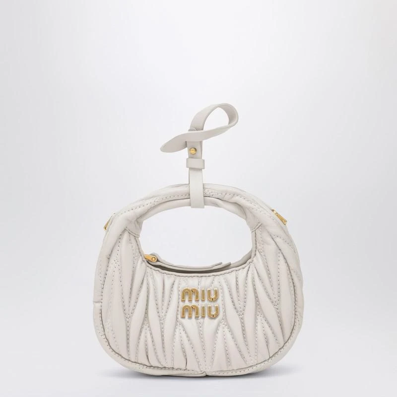 商品Miu Miu|Wander white mini Hobo pouch,价格¥6303,第1张图片