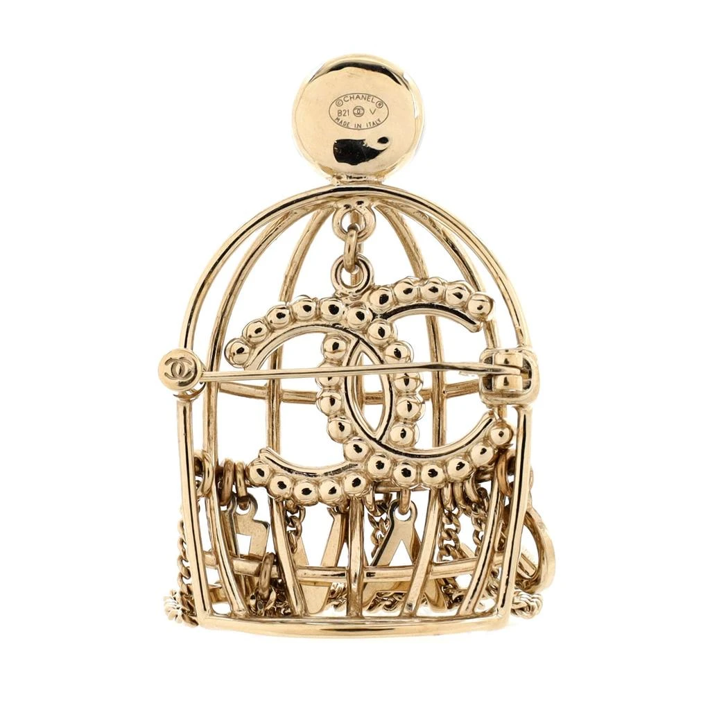 商品[二手商品] Chanel|CC Birdcage Pin Brooch Metal with Crystals and Faux Pearl,价格¥5728,第2张图片详细描述