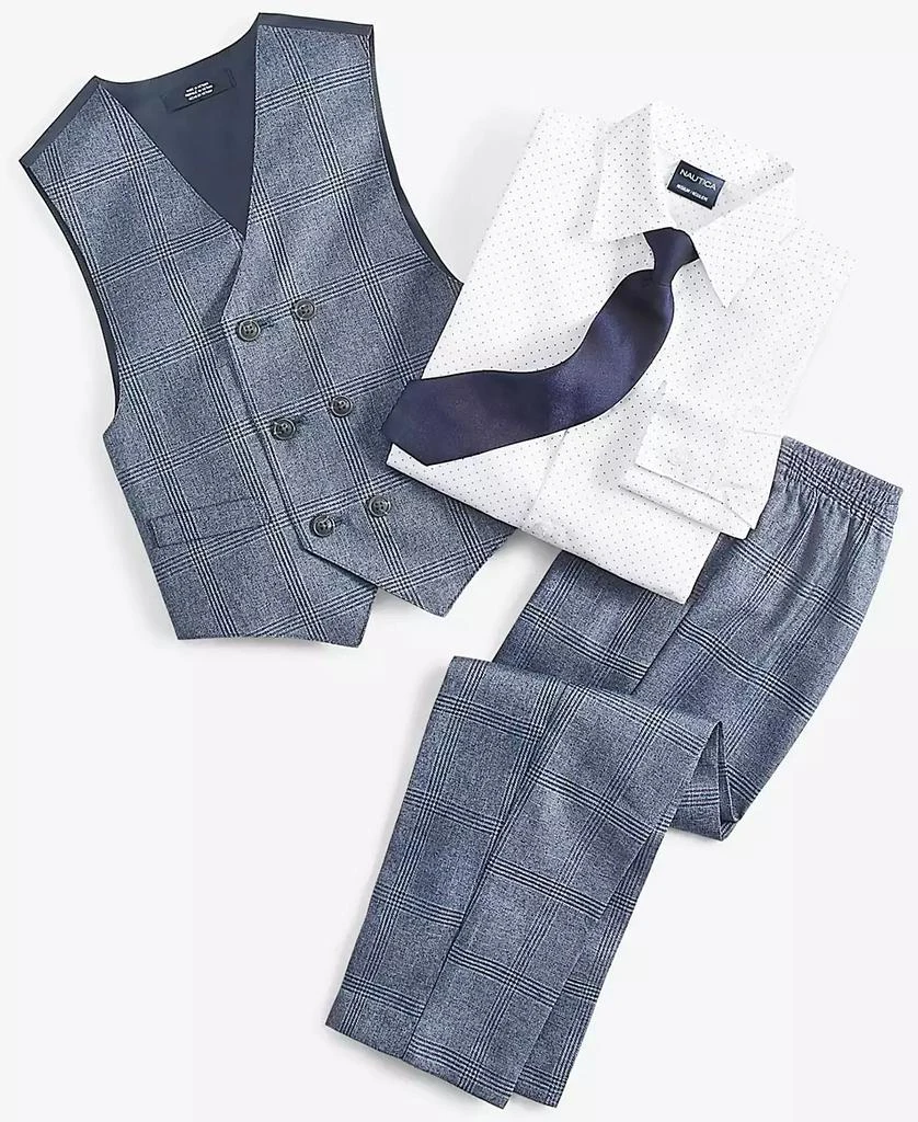 商品Nautica|Little Boys 4-Pc. Shirt, Windowpane Vest, Pants & Neck Tie Set,价格¥187,第5张图片详细描述