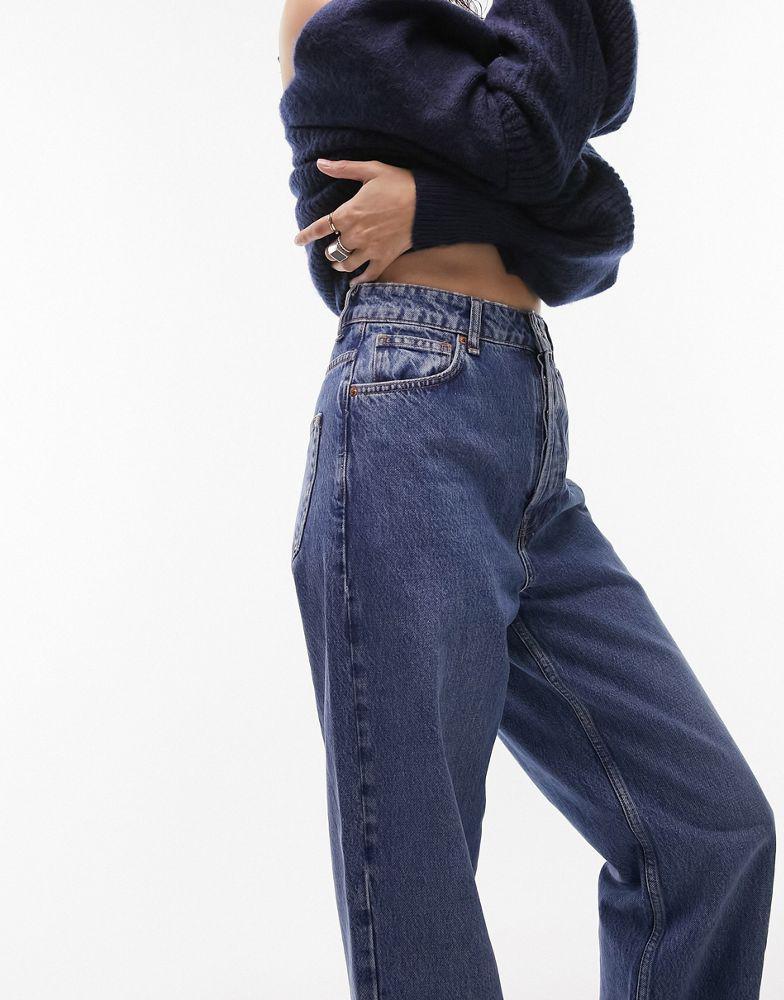 商品Topshop|Topshop oversized Mom jean in mid blue,价格¥287,第4张图片详细描述