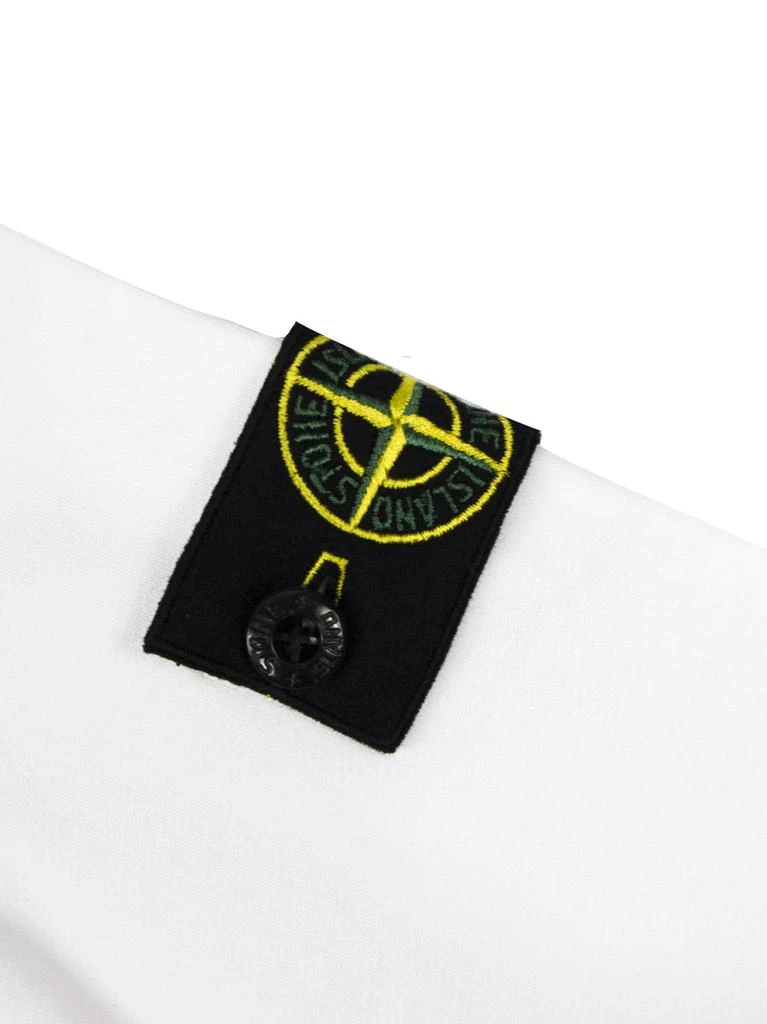 商品Stone Island|White Cotton Logo Embroidered Hoodie,价格¥1047,第3张图片详细描述