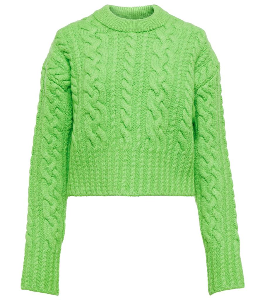 Cable-knit virgin wool sweater商品第1张图片规格展示