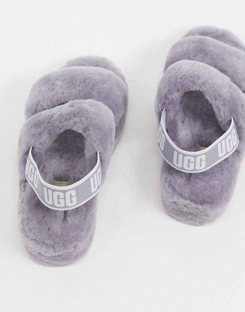 商品UGG|UGG Oh Yeah logo double strap sandals in soft amethyst,价格¥567,第5张图片详细描述