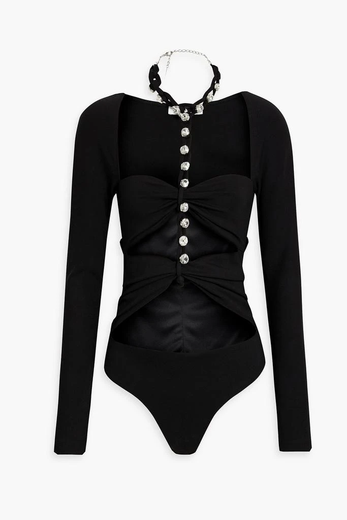 商品AREA|Cutout crystal-embellished jersey bodysuit,价格¥2142,第1张图片