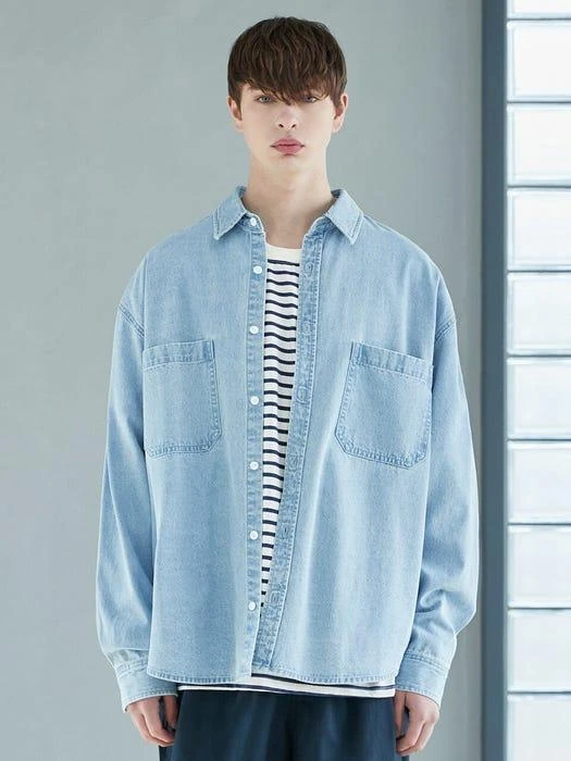 商品MINIMAL PROJECT|Minimal Oversized Washed Denim Shirt,价格¥642,第2张图片详细描述