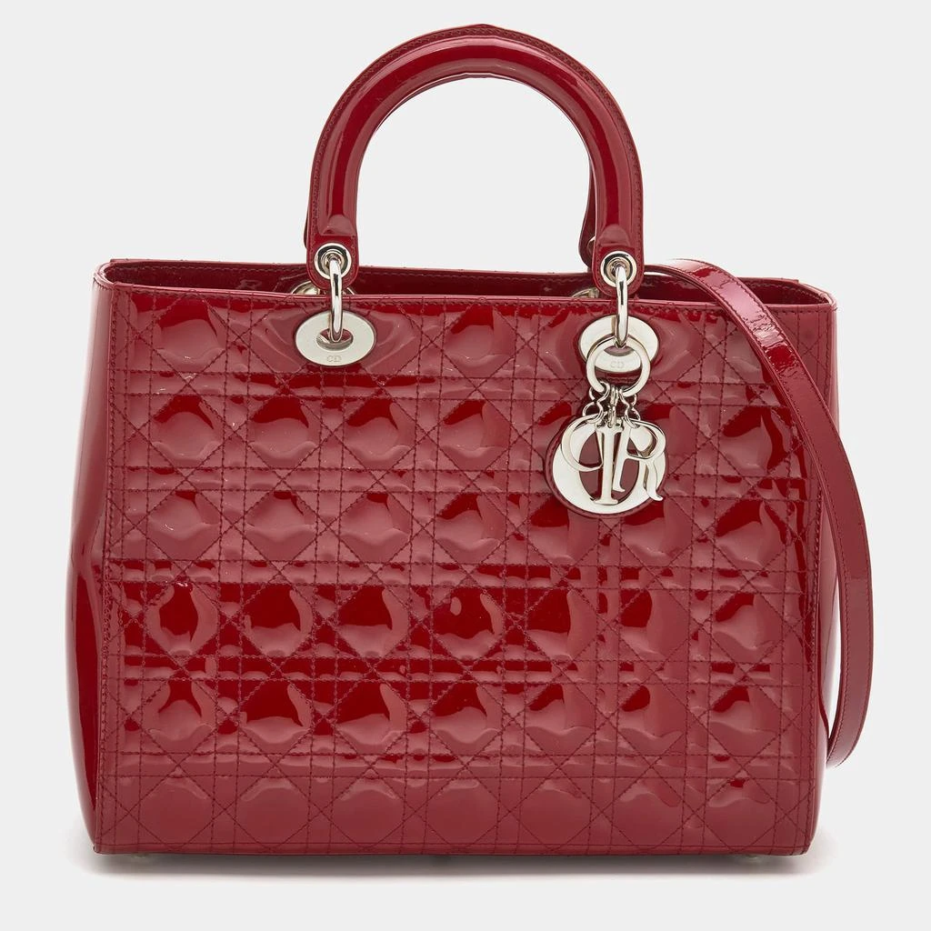 商品[二手商品] Dior|Dior Red Cannage Patent Leather Large Lady Dior Tote,价格¥9972,第1张图片
