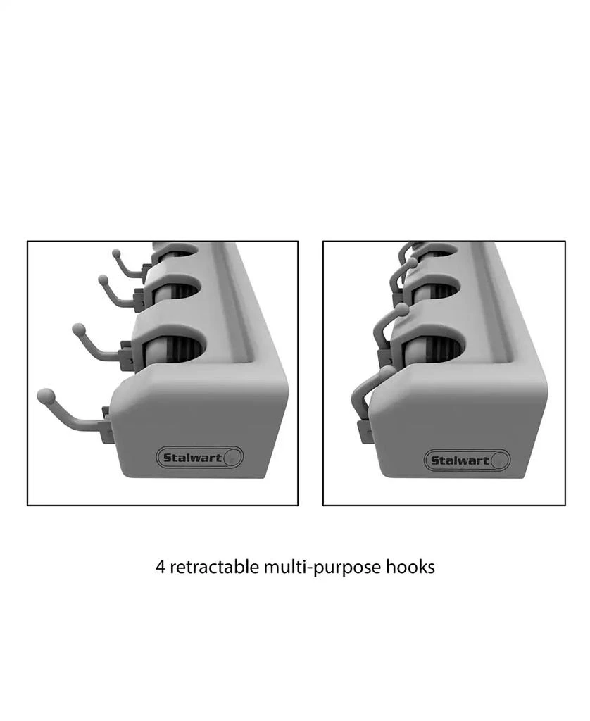 商品Trademark Global|Shovel, Rake and Tool Holder with Hooks - Wall Mounted organizer 2 Pack by Stalwart,价格¥157,第4张图片详细描述
