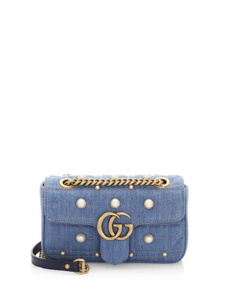 商品Gucci|GG Marmont Denim Mini Shoulder Bag,价格¥15748,第1张图片