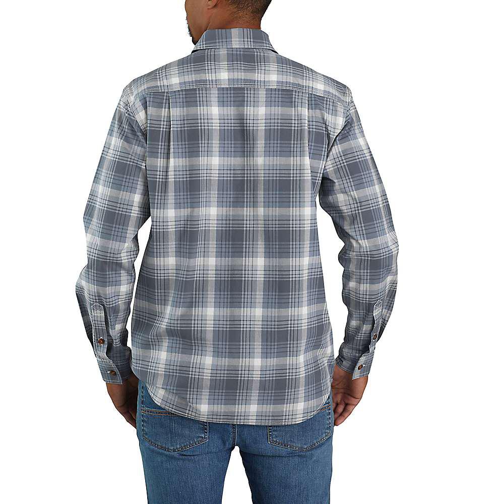 Carhartt Men's Rugged Flex Relaxed Fit Lightweight LS Plaid Shirt商品第2张图片规格展示