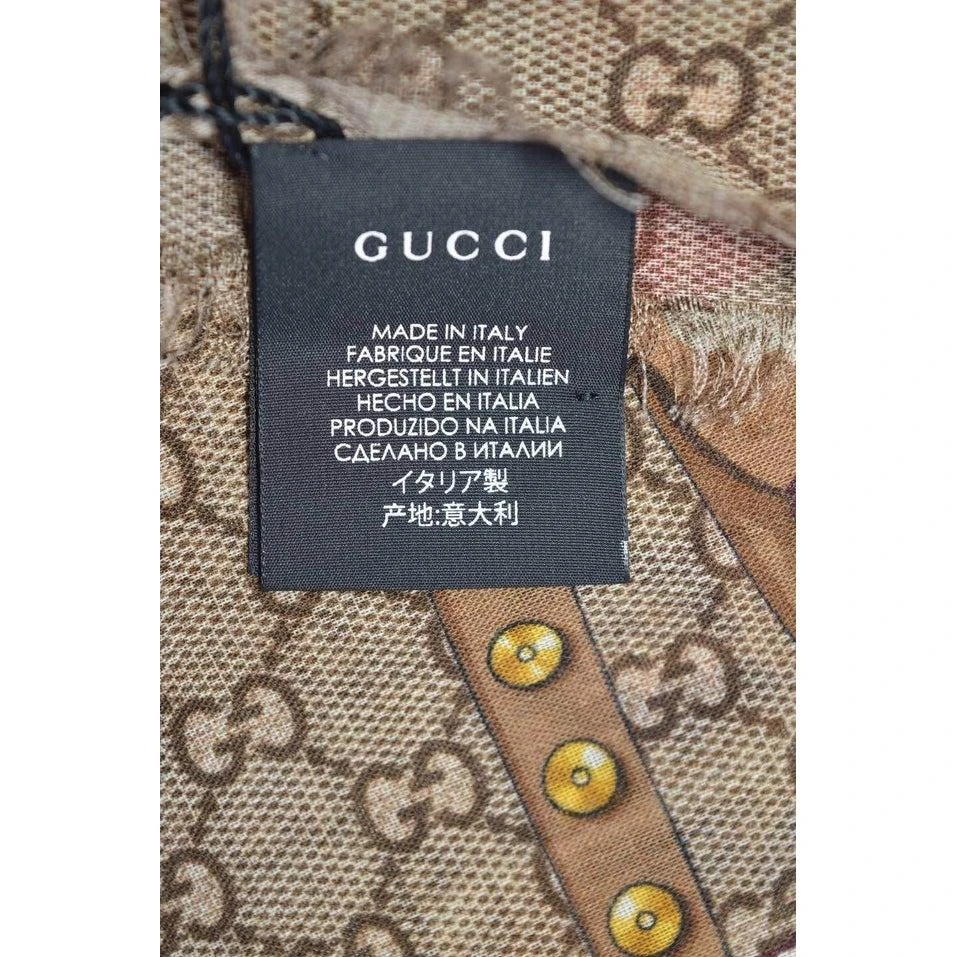 商品Gucci|Gucci 古驰GG花卉印花羊毛围巾,价格¥3675,第3张图片详细描述