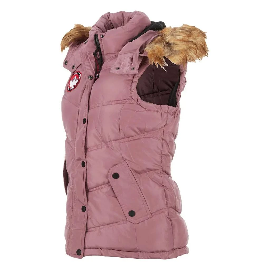 Canada Weather Gear Women's Puffer Vest with Faux Fur Trim Hood 商品