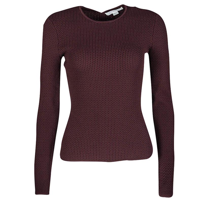 Alexander Wang Burgundy Textured Knit Fitted Sweater S商品第1张图片规格展示