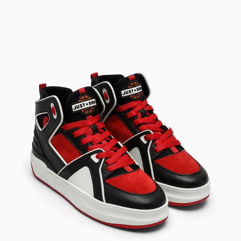 High white/red/black leather trainer商品第2张图片规格展示