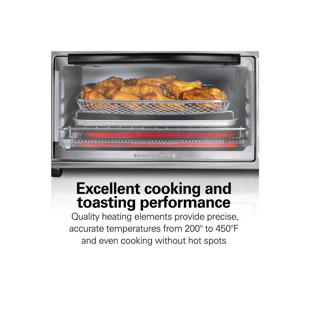 商品Hamilton Beach|Sure-Crisp™ Air Fryer Toaster Oven, 6 Slice Capacity, Stainless Steel Exterior,价格¥722,第4张图片详细描述