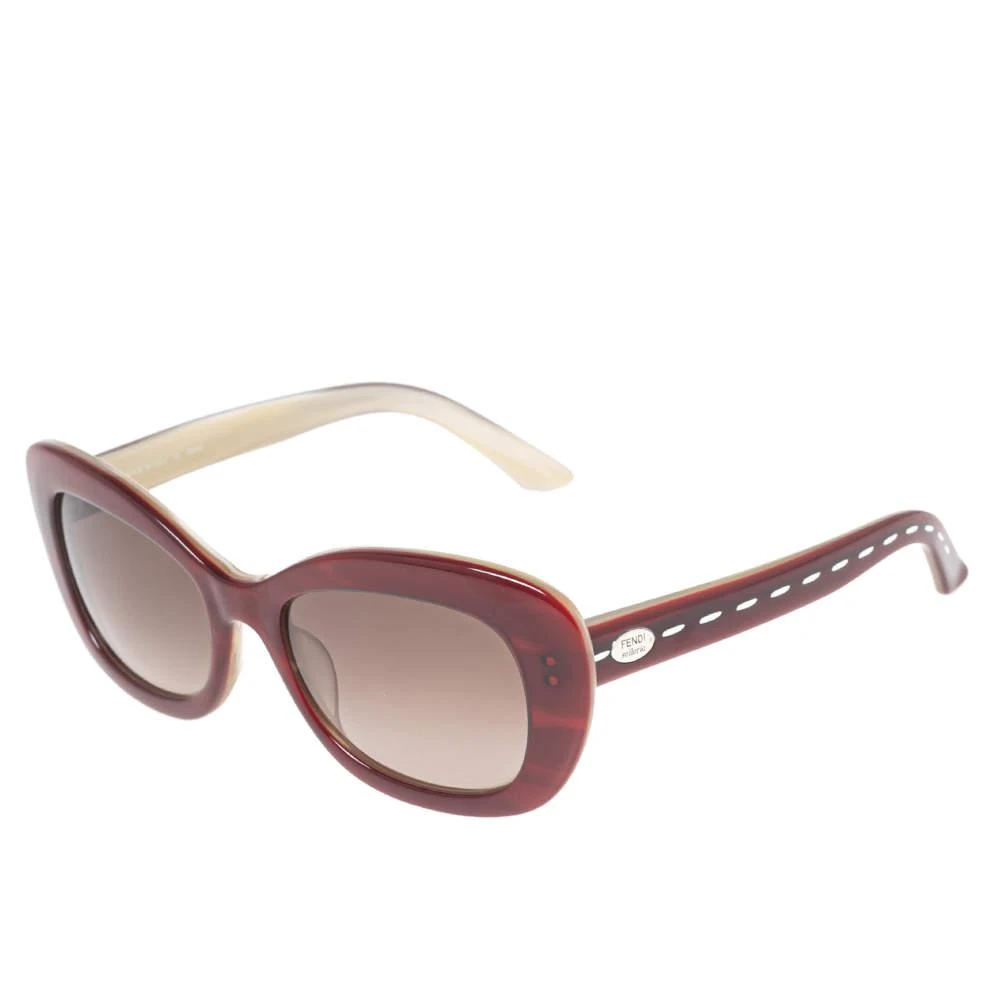 商品[二手商品] Fendi|Fendi Selleria Red/Off White FS 5216 Square Sunglasses,价格¥870,第3张图片详细描述