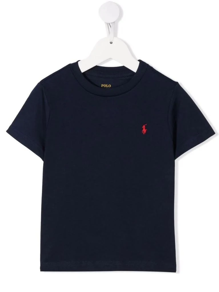 商品Ralph Lauren|Ralph Lauren Child T-shirt In Navy Blue Cotton With Red Pony,价格¥557,第1张图片