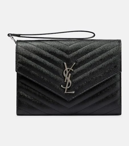 商品Yves Saint Laurent|Cassandre leather clutch,价格¥5709,第1张图片