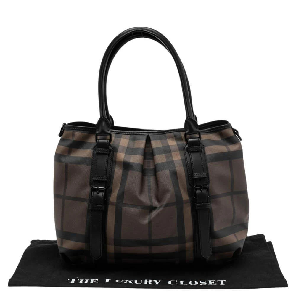 Burberry Black Smoke Check PVC and Leather Northfield Tote 商品